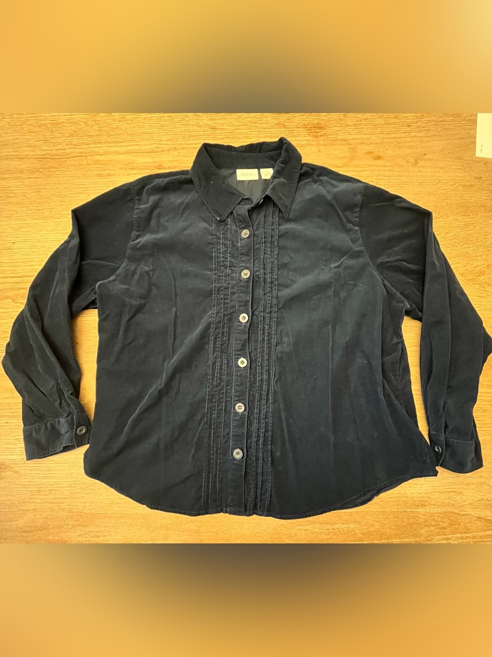 The Vermont Country Store Women’s Blue Corduroy Button-Up Shirt 3X